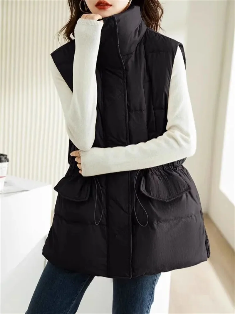 Winter Thicken Women Vest Korean Loose Warm Puffer Waistcoat For Women 2024 New Winter Sleeveless Jacket Female