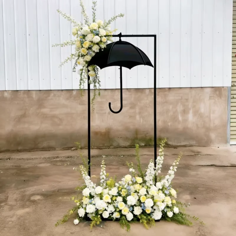

Wedding Signage Flower Stand With Acrylic Display Stand Wedding Arch Iron Frame Welcome Sign Banner Party Decoration Props Rack