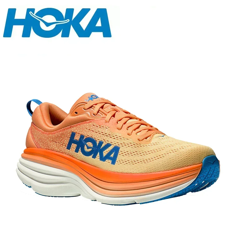 ใหม่ Hoka One One One Bondi 8 รองเท้าวิ่งรองเท้า Breathable Anti-SLIP CUSHIONING บุรุษสตรีรองเท้าผ้าใบกลางแจ้งแบบสบายๆ