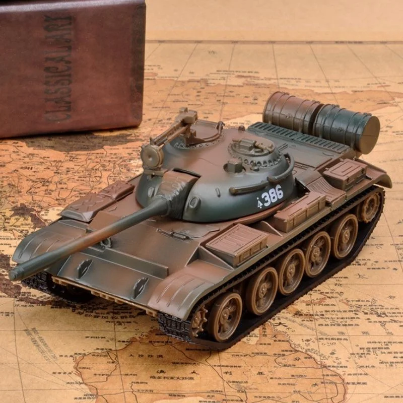T55 Alloy Tank Model Ornament 1: 43 Simulated Metal Tank Home Decoration Sandtable Military Game