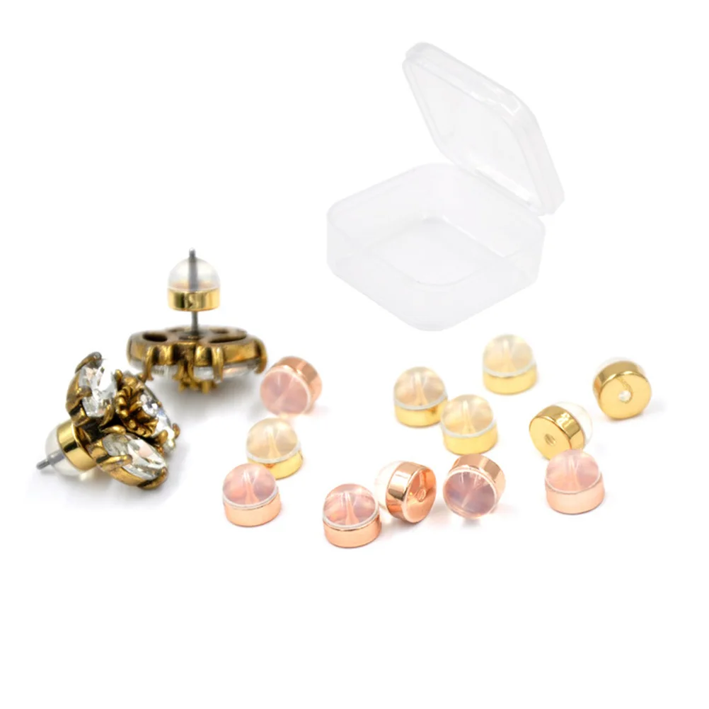 

12Pcs Stylish Earring Backs Safety Locking Earring Accessories For Studs Jewelry Components Replacements