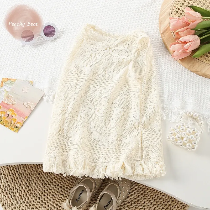 Baby Girl Princess Lace Vest Outfit Infant Toddler Child Elegant Outwear Pullover Top Spring Summer Autumn Baby Clothes 18M-10Y