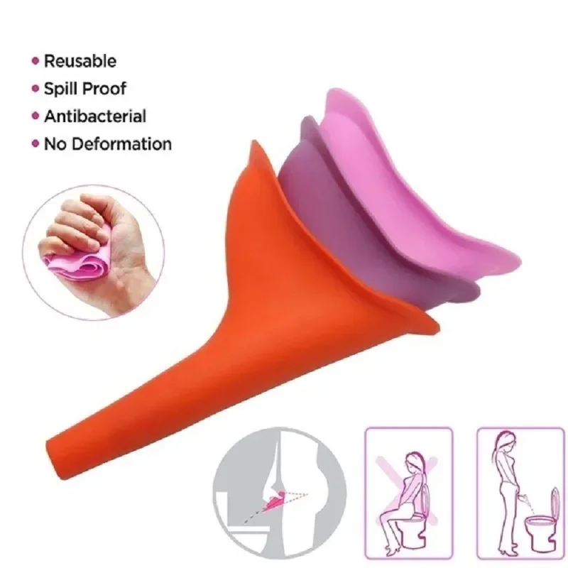 Women Urinal Stand Up Urination Device Outdoor Camping Tent Female Urinal Travel Portable Hiking Soft Silicone Emergency Tools