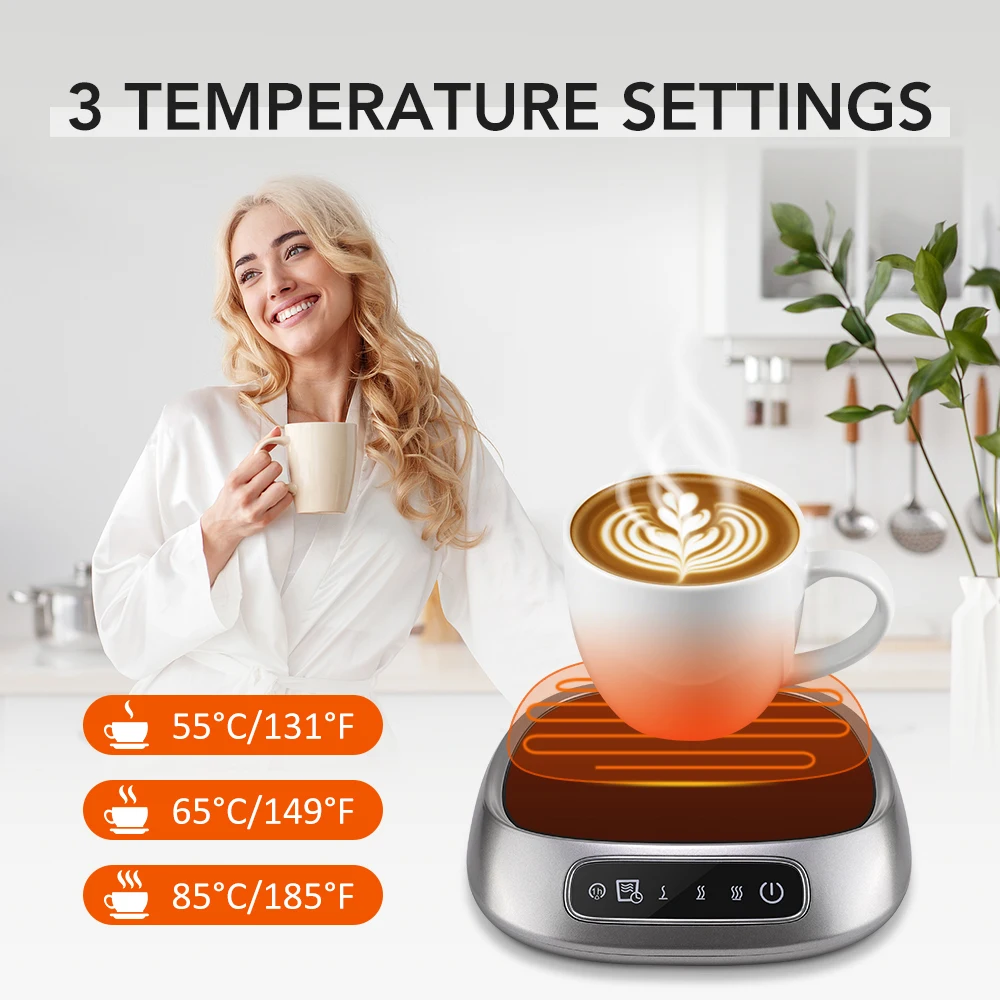 Portable Electric Beverage Warmer with Advanced Temperature Control Heating Pad Automatic Shut Off Desk Mug Heater