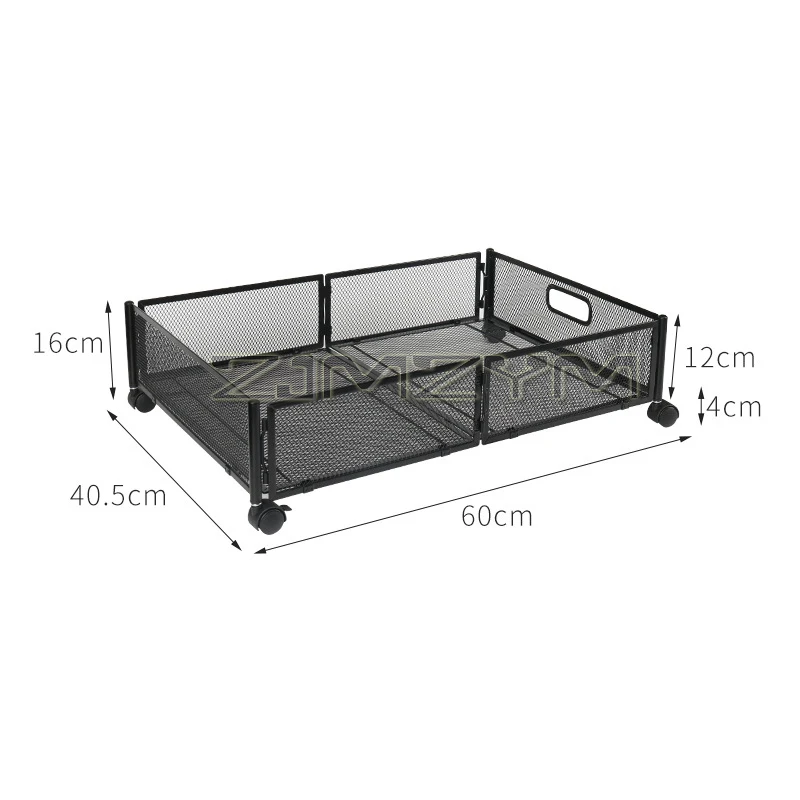 Pull-out Bed Bottom Storage Rack Space-Saving Foldable Iron Storage Box With Wheels Under The Sofa Bed Storages Drawer