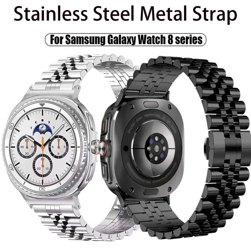 

Ремешок из нержавеющей стали для Samsung Galaxy Watch 8 Classic 46 мм, 44 мм, 40 мм, спортивный дышащий браслет для Galaxy Watch Ultra 8 47 мм
