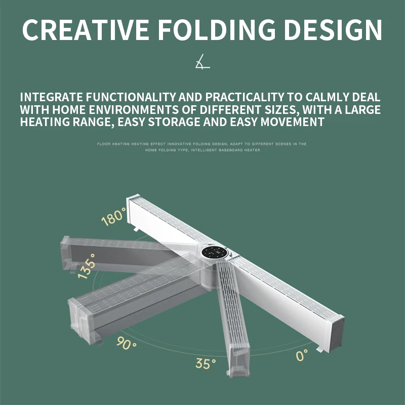 Grzejnik elektryczny listwowy do domu, energooszczędny sprzęt grzejny, grzejnik 2000W, grzejnik elektryczny, szybkie nagrzewanie, składany.