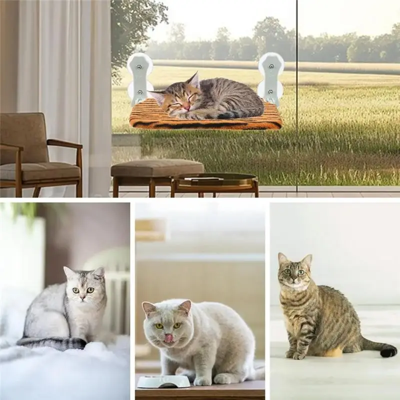 

ABJI-Cat Window Hammock Window Cat Bed With Suction Cup Folding Cat Seat Comfortable Cat Window Seat For Interior Walls Glass