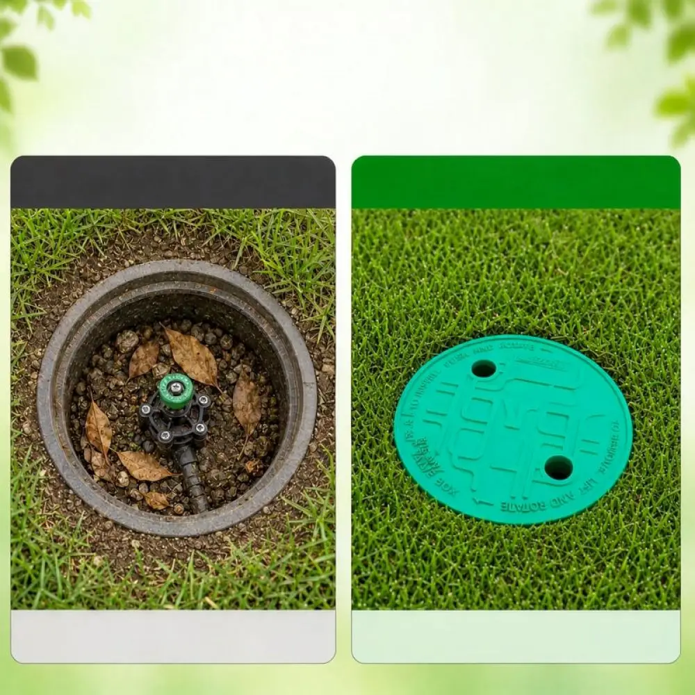 Durable Plastic Round Irrigation Valve Box Cover 6 To 7 Inch Sprinkler Protective Lid Lawn Garden Water Supply