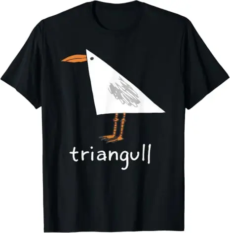 Triangull Dreieck Möwe Vogel Wortspiel Lustiges Strand-T-Shirt Y2k Vogelkunst Grafik-Bekleidung Weiche Baumwolle Kurzarm-T-Shirts Neuheit – Detail 15