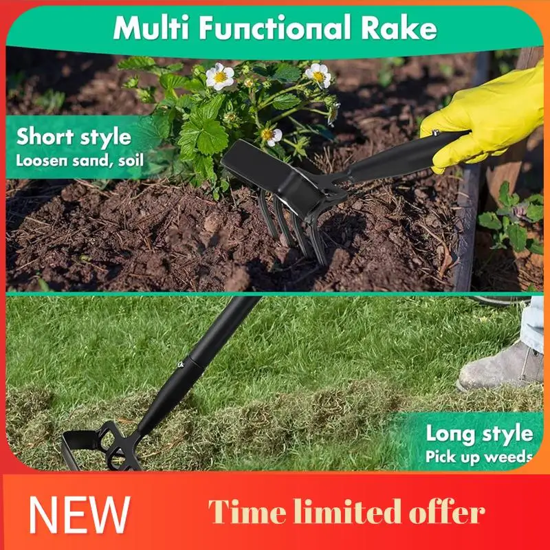 

ABHU Garden Hoe- 62 Inch Long Stirrup Hoe Garden Tools Cultivator For Weeding, Heavy Duty Garden Hoe With Adjustable Handle