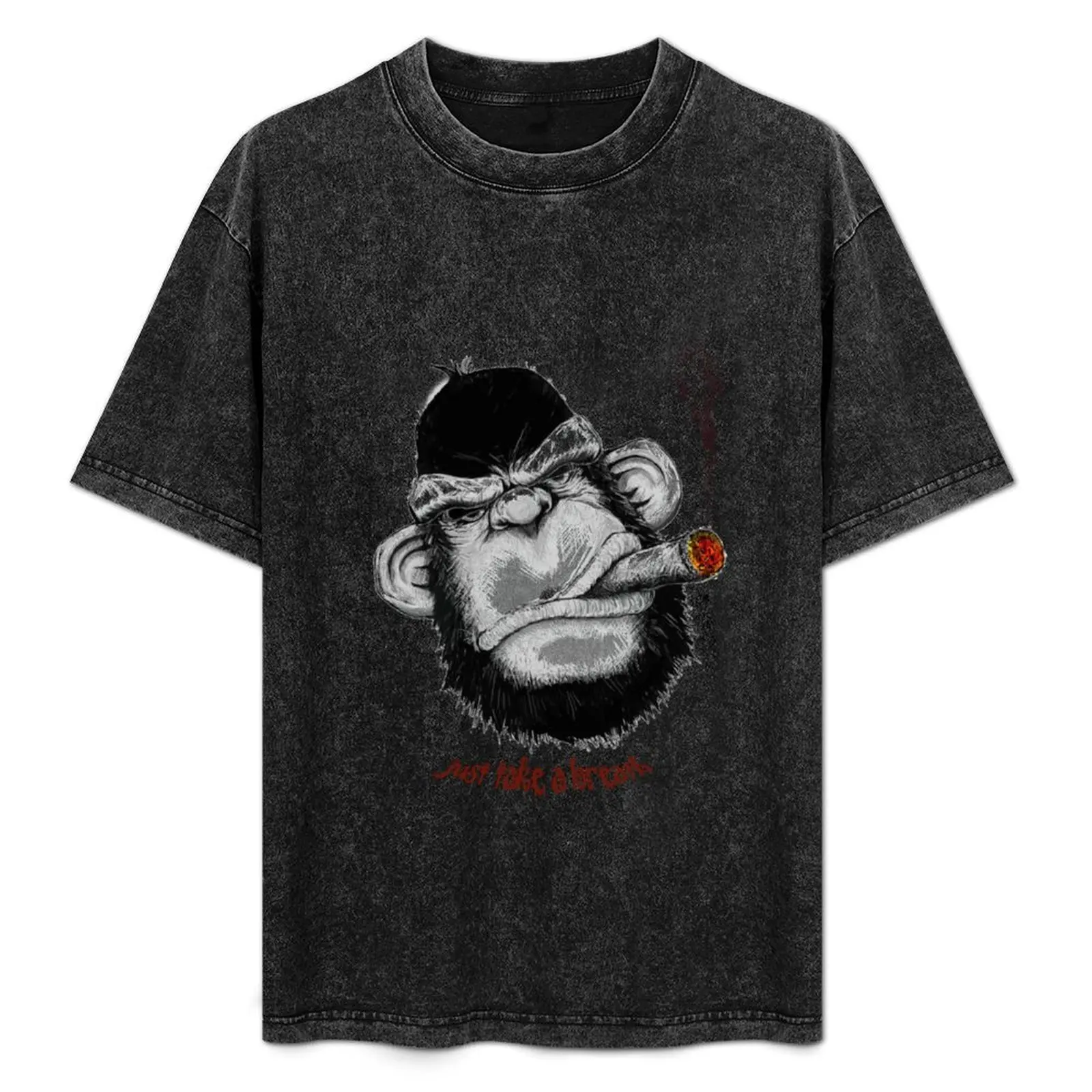 Black Gorilla Head Iron Monkey Cigar Hoody Case T-Shirt baggy shirts anime figures anime tshirt outfits for men