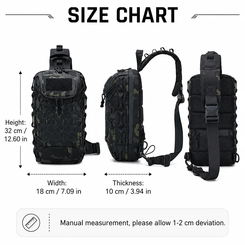 กระเป๋าสะพายข้างแบบยุทธวิธีสำห - Sling Backpack Shoulder บทวิจารณ์และราคา