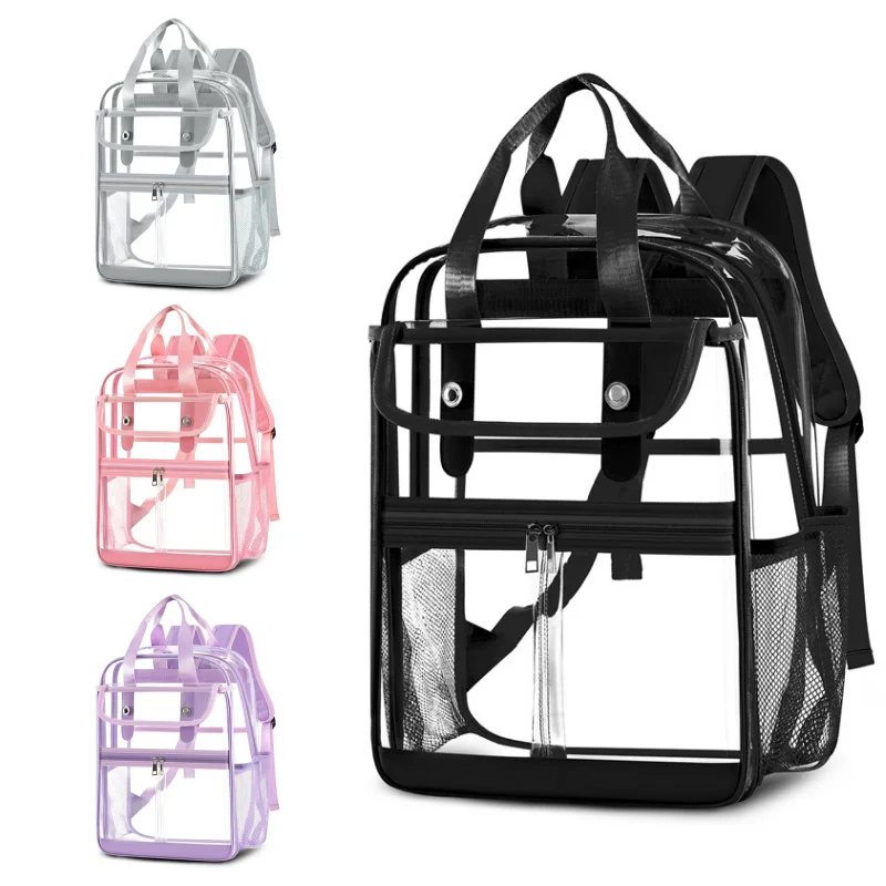 

The New PVC Transparent Backpack Is Simple, Fashionable, Waterproof, A Multi-functional and Large-capacity Student Schoolbag