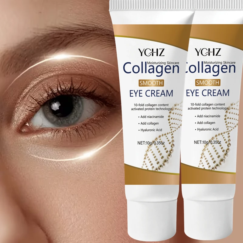 Collagen Eye Cream, Rich in Collagen and Hyaluronic Acid, Deeply Moisturizes the Skin Around the Eyes, Hydrates and Firms the Skin, Making It Smooth, Bright, and Elastic. The Texture Is Light, Gentle, and Does Not Irritate the Skin.