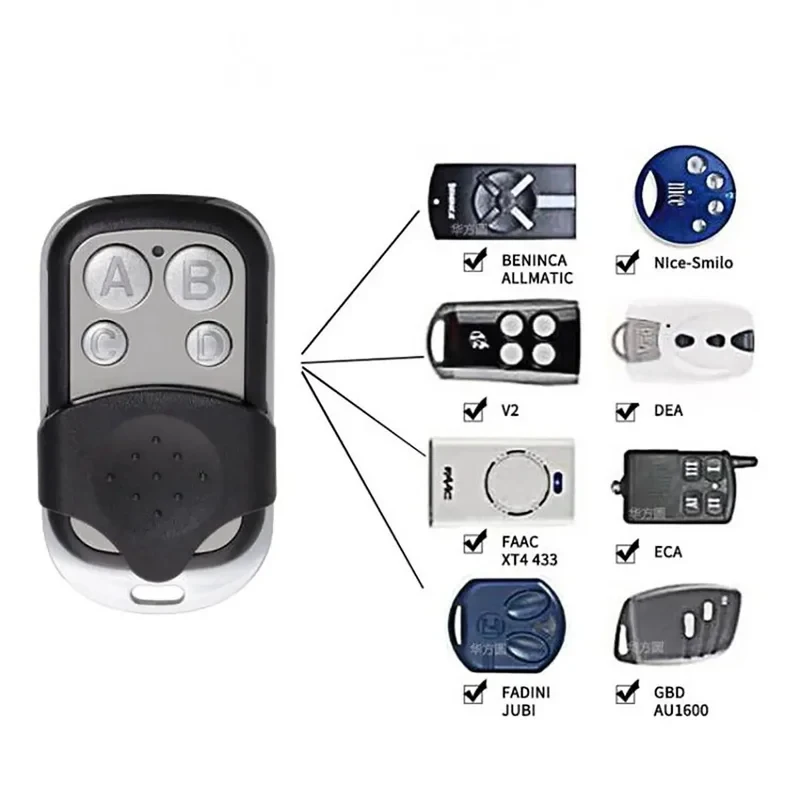 1/2/3/4/5/6pcs 433MHz 4Button ABCD Remote Control Metal Push Button Transmitter Universal 4 Buttons Garage Door Opener Remote