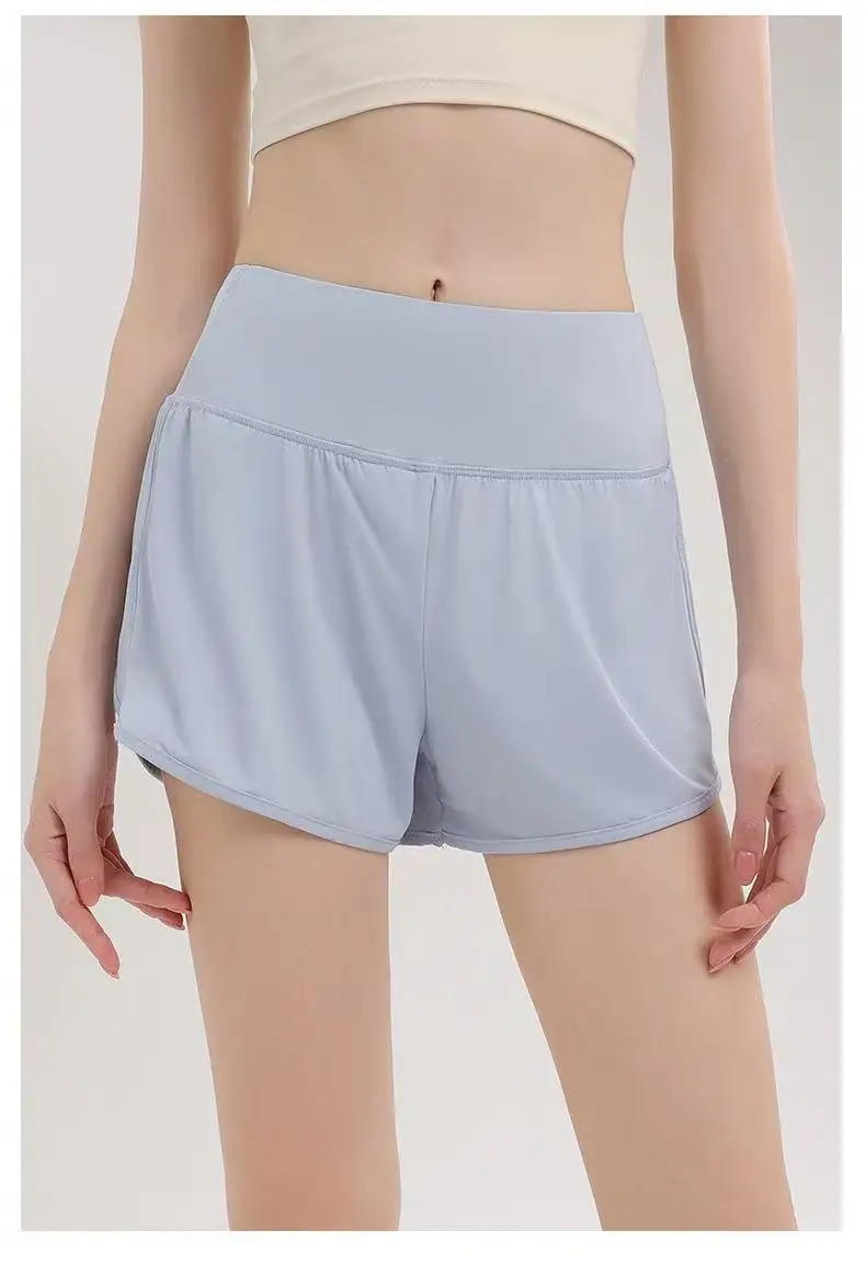 Sommer-Schnelltrocknende Sport-Shorts, locker und schlankmachend, Anti-Exposure, für Laufen, Fitnessstudio, Training, Yoga, Fitness, Dreiviertelhose, dünn – Detail 12