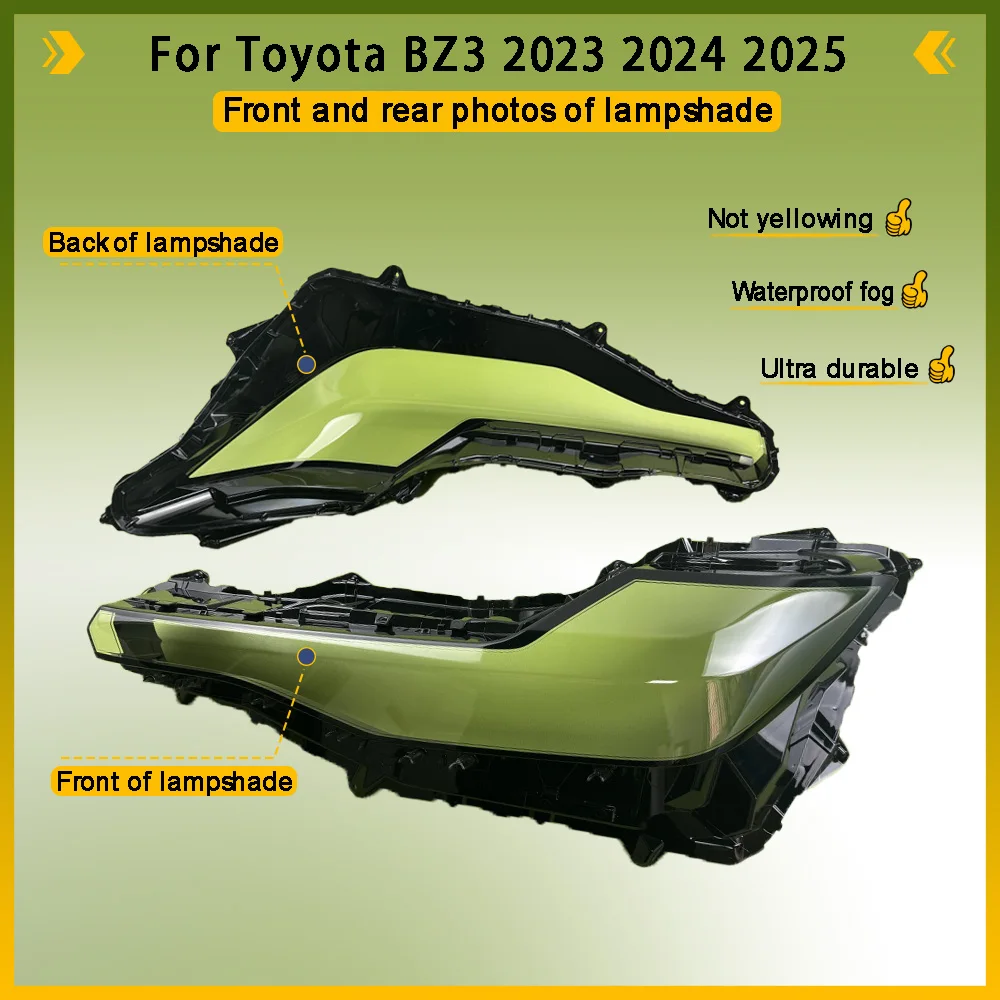 For Toyota BZ3 2023 2024 2025 Front Headlight Cover Headlamp Cover Lamp Shell Transparent Lampshade Lens Plexiglass