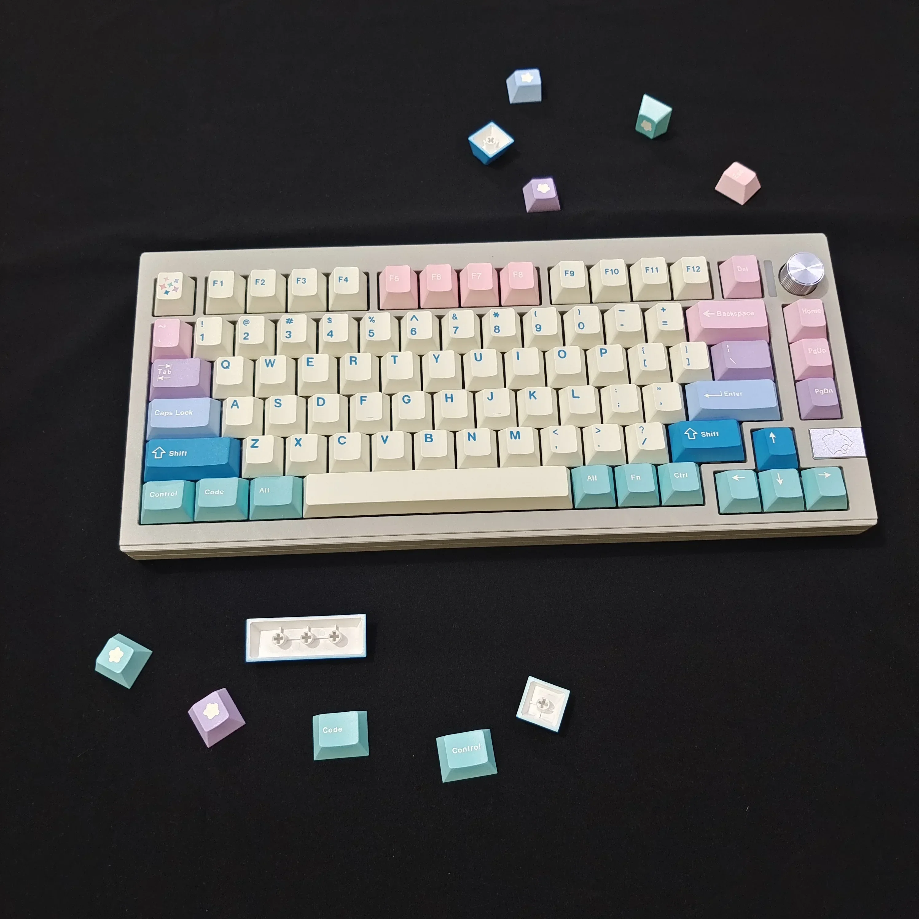 

Gradual change full set of mechanical keyboard keycaps PBT sublimation cherry original height