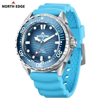 2025 nuevo NORTH EDGE TRITON reloj de buceo con energía Solar relojes de cuarzo de lujo para hombres caja de acero inoxidable 316L resistente al agua 300M