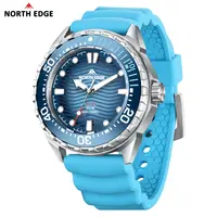 2025 nuevo NORTH EDGE TRITON reloj de buceo con energía Solar relojes de cuarzo de lujo para hombres caja de acero inoxidable 316L resistente al agua 300M
