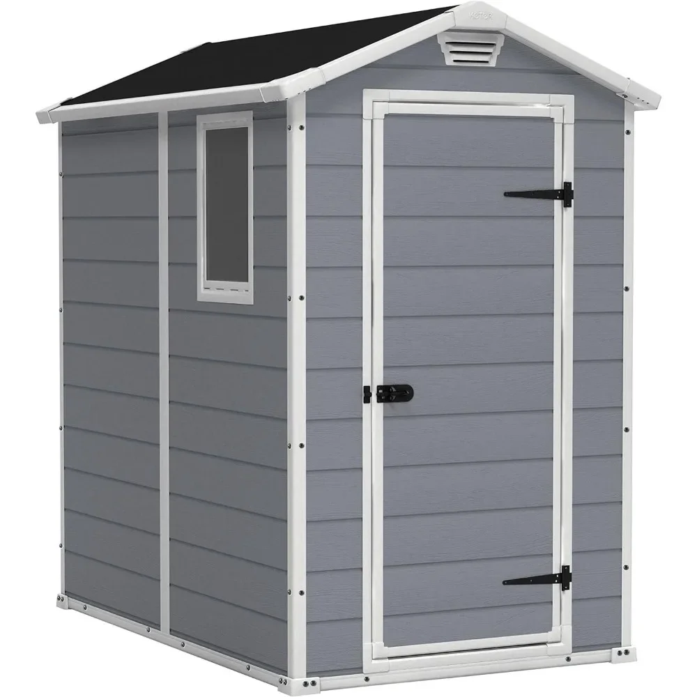 

4x6 Resin Outdoor Storage Shed Kit-Perfect to Store Patio Furniture, Garden Tools Bike Accessories, Beach Chairs and Lawn Mower