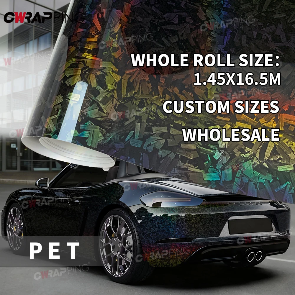 

PET Glossy Black Carbon Wrap Car Stickers Self-Adhesive 145cmx200cm Large Car Body Film Covering Vinyl Auto Tuning Accessories