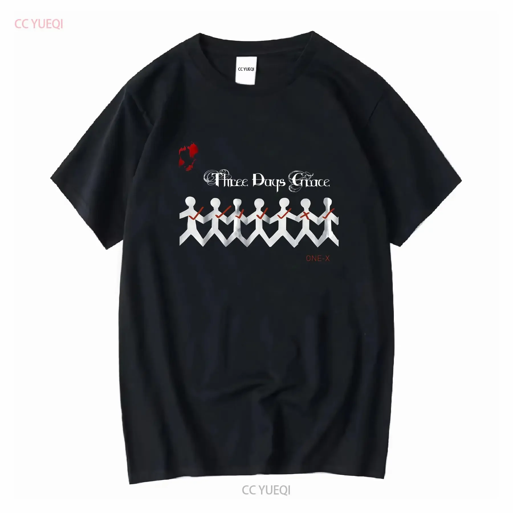 Three Days Grace Band One X T Shirt vintage Washed Stylish Unisex Versatile homme Soft streetwear graphic Slightly Casual