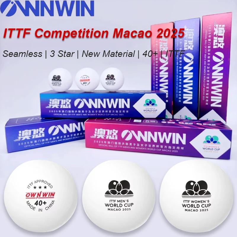 

Macao 2025 ITTF Competition Table Tennis Balls Seamless 3 Star New Material 40+ Ping Pong Balls ITTF Approved 5PCS Per Box