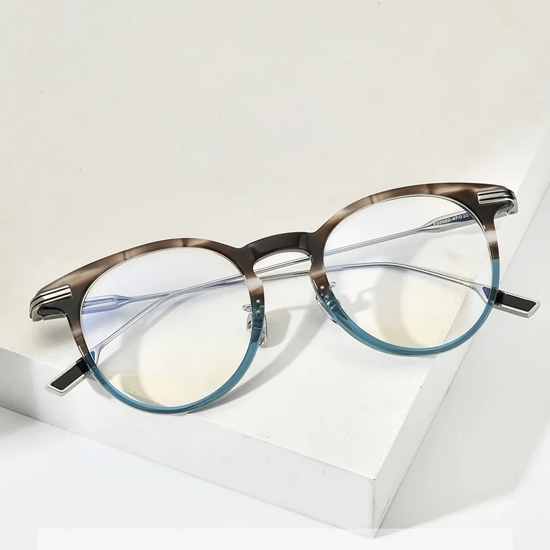 FONEX Acetate Titanium Glasses Frame Women New Brand Design Vintage Retro Round Eyeglasses Men Spectacles Japanese Eyewear 85682 - Image 3