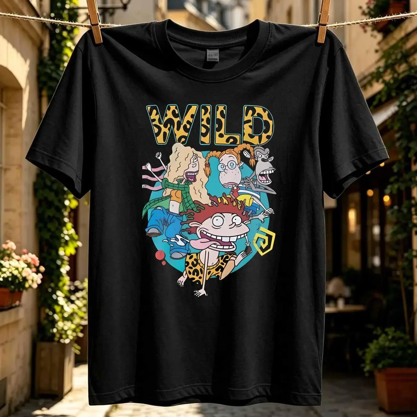 washed T Shirt Official The Wild Thornberrys Black S M L XL XXL 3XL 4XL vintage Washed Unisex Casual designer clothes