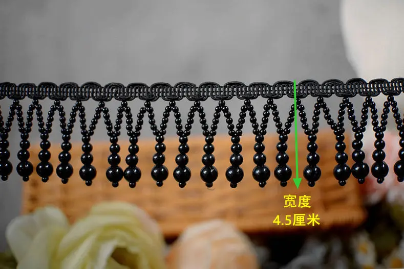 1yard price beaded lace accessories black and white pearl beads lace skirt wedding dress diy decorative clothing accessories