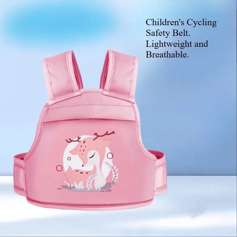 Babyfond Electric Bike & Motorcycle Children's Safety Belt  Anti-Fall Protective Belt with Cute Animal Pattern for Kid's Cycling