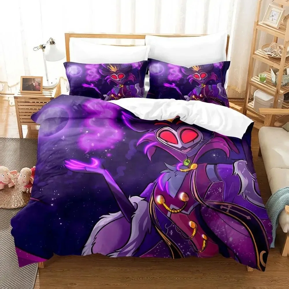 Anime Hazbin Stolas Hotel Bedding Set Duvet Cover Bed Set Quilt Cover Pillowcase Comforter king Queen Size Boys Adult Bedding