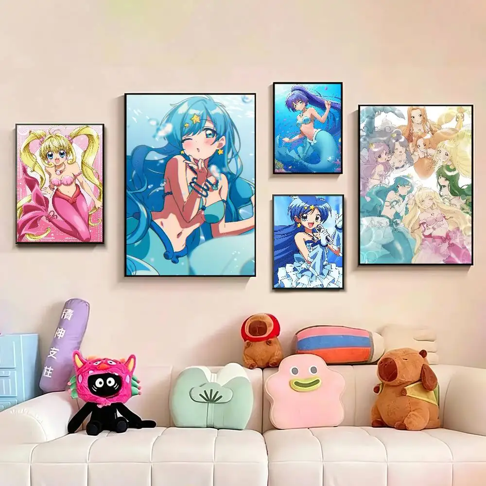 

Mermaid-D Melody Pichi P-Pitch Poster Waterproof Wall Art Sticker For Bar Living Room Vintage Decor