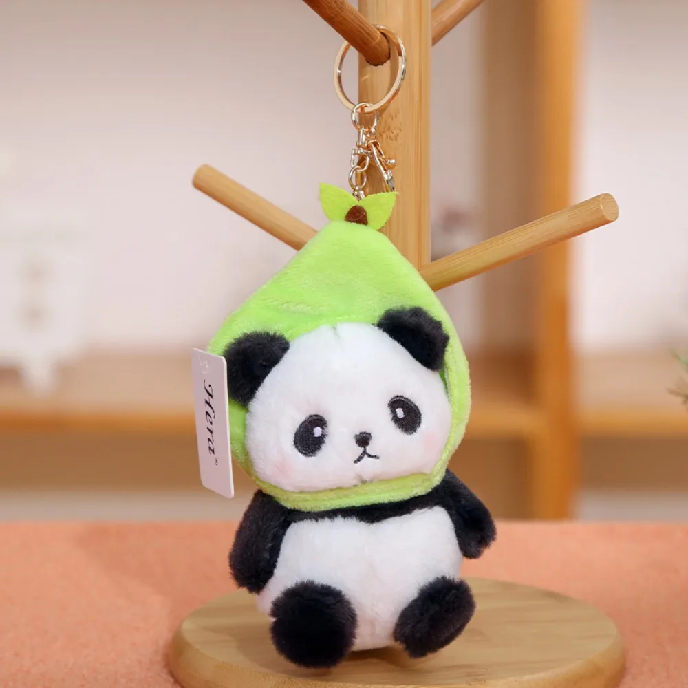 Kawaii Multi Style Plush Panda 11cm Plush Car Key Ring Stuffed Animals Birthday Gift Fruit Panda Pendant Birthday Gift