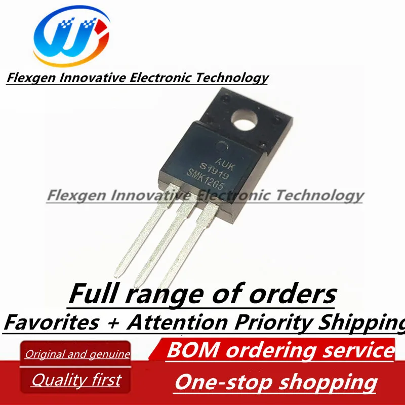 Pacote FET do MOS TO-220F, 650V, 12A, SMK1265