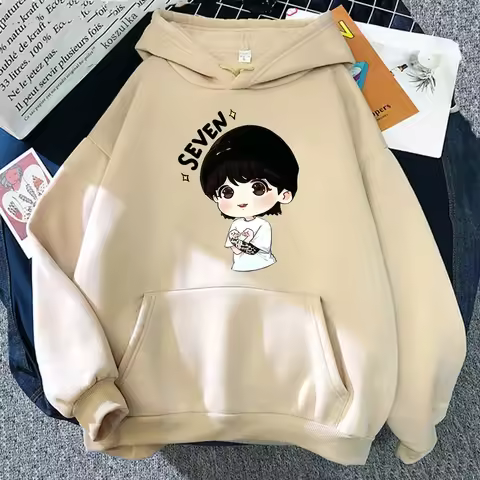 JungKook Seven Hoodie Women Harajuku Aesthetic Funny Kawaii Hoodies Unisex Autumn Casual Fleece Pullover Sweatshirts plus size
