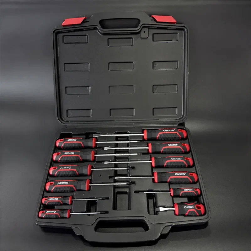 Cross-border special OEM ODM 12-piece screwdriver set, strong magnetic chrome vanadium steel one-word cross screwdriver