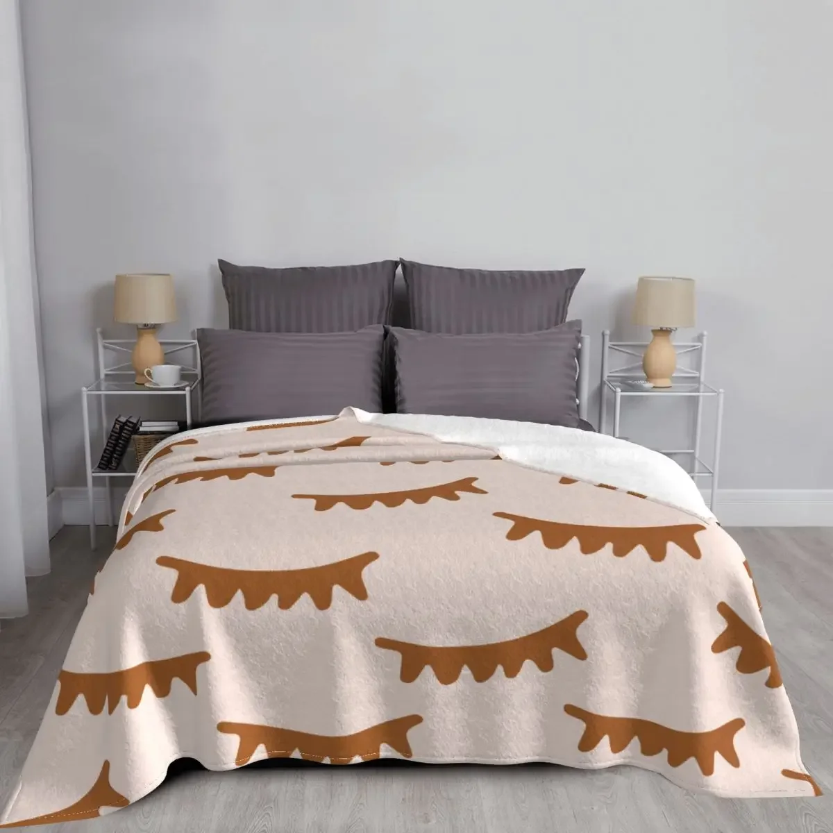 Eyelash Lashes Pattern Blanket Flannel Summer Beautiful Eyes Lightweight Thin Throw Blankets for Bedding Office Bedspreads