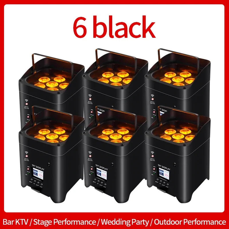 

6x18W battery par light rgbranging v led par 4PCS Wireless DMX512 phone wife wash wall effect lights for party DJ Disco wedding