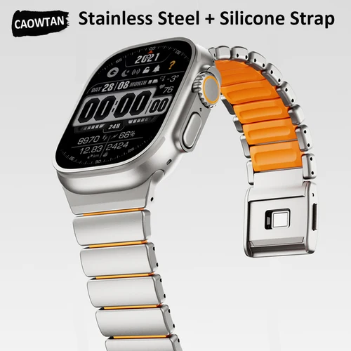 Correa De Acero Inoxidable Para Hombre Para Apple Watch