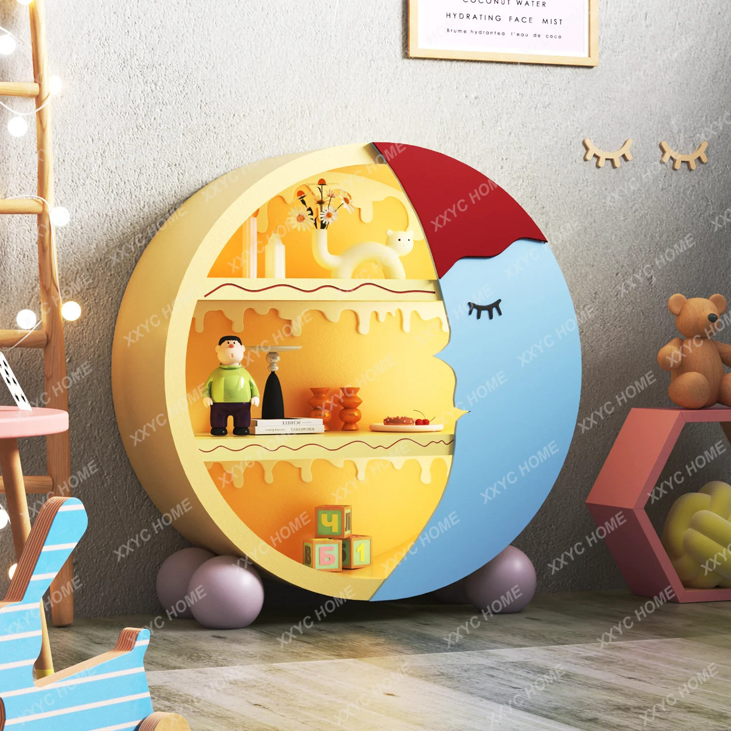 Dopamine bedroom round locker living room creative cartoon home