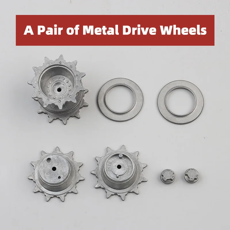 1/16 Scale RC Tank Spare Parts Compatible with Heng Long 3918 M1A2 Abrams Tank Model (Metal Road Sprocket Idler Wheels Track )