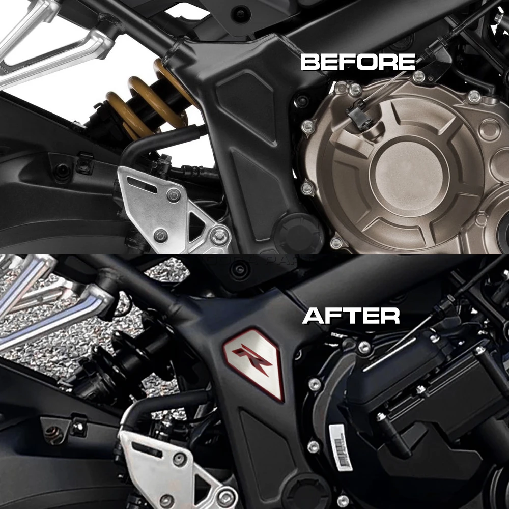# CBR650R Frame Filler For Honda CBR 6R50R CB650R Frame Side Cover Trim Covers Stainless Steel Sticker CBR 650 R Type R Emblem