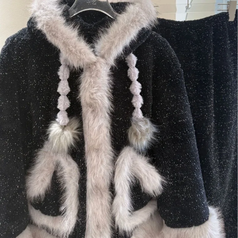 

Princess Style Pajamas Women's Comfortable Cotton Lint Winter Warm Thickened Sweet National Style High-end Loungewear Set Casual