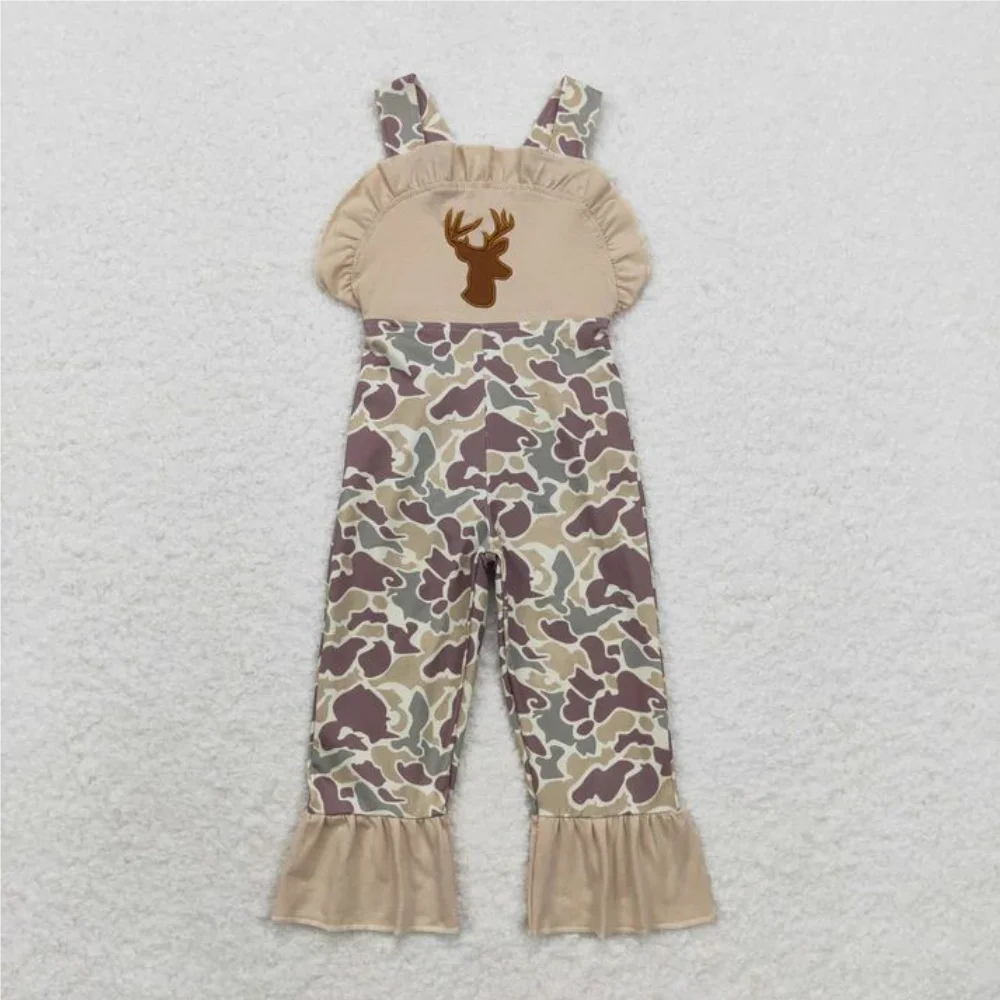 Baby kids clothing Sibling summer girls Sibling Girls Deer Ruffle Camo Pants Hunting Jumpsuits Rompers