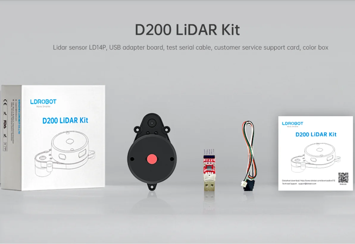 Ldrobot Lidar Ld06 Ld19 D200 D500 Ld14 Ld 14P Laser Radar Lidar Range Meting Binnen En Buiten Slam Mapping Ros1 En Ros2