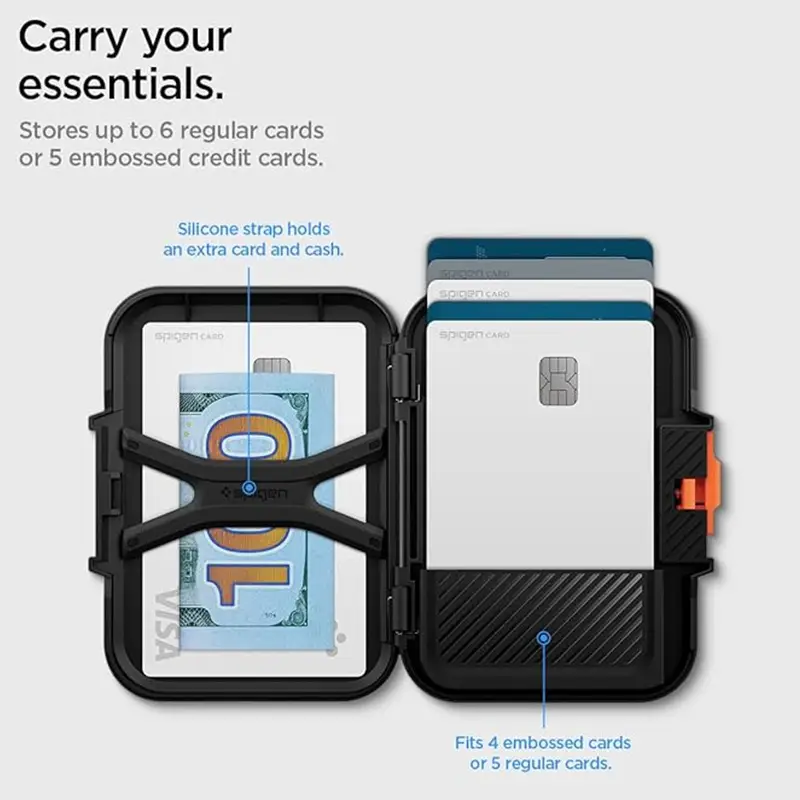 Spigen Lock Fit For MagSafe Card Holder For iPhone 17 Air 12 13 14 Plus 15 16 17 Pro Max Heavy Duty Hard Shell Magnetic Card Bag - 6