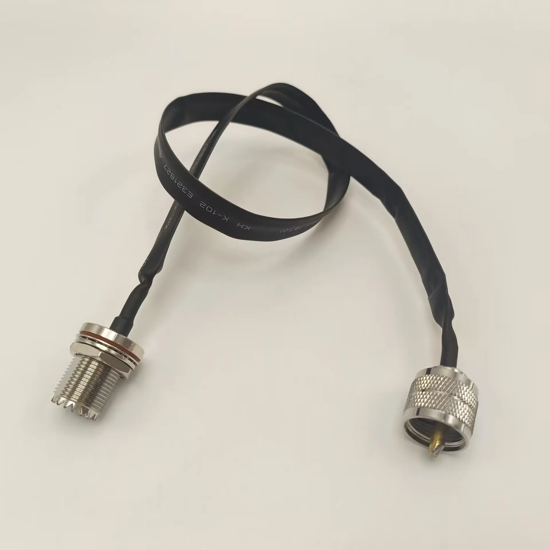 Door/Window Pass Through Flat Line RF Coaxial Cable SO239 PL259 UHF Male to UHF Female Jack RF Coax Pigtail Extension Cord  50 O